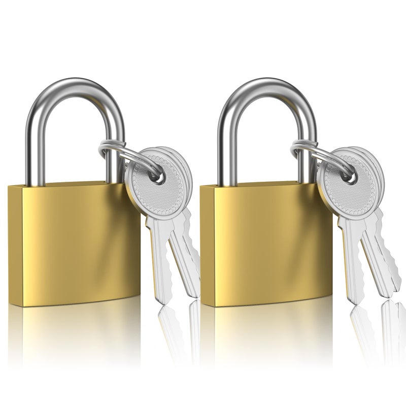 XFJSAK Lock 32mm, 2 Pcs Small Locks with Keys, Small Padlock with Keys (keyed Alike), Padlocks for Travel Bags, Gym Locker Padlocks, Keyed Padlocks - Image 1